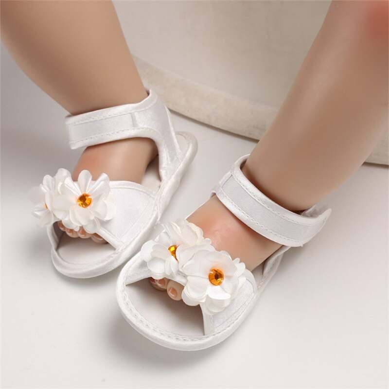PUDCOCO Novos Infantil Meninas Da Criança Do Bebê Sandálias de Sola Macia Linda Princesa Flor Velcro Casuais Sapatos Tamancos 0-18 M