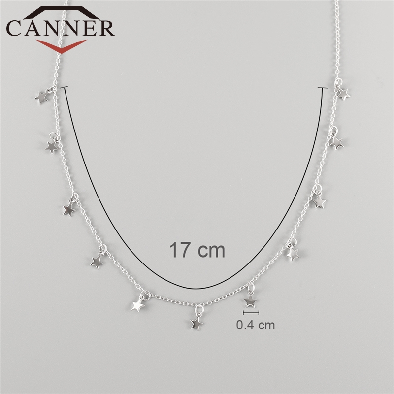 CANNER collares de cadena Simple 925 Sterling pendiente de Estrella de Plata gargantilla Collar para mujeres exquisita joyería de al por mayor