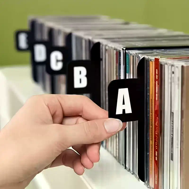 26pcs CD/DVD/Vinyl Record Organizer Dividers A-Z Alphabet File Storage Separator For Music Albums, Office, Home, Space-Saving