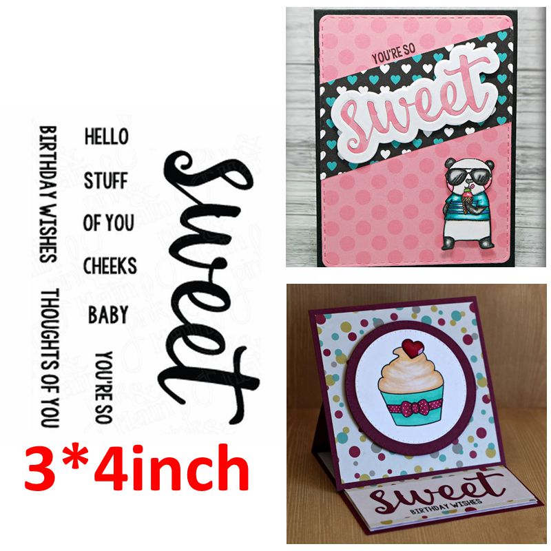 Clear Transparent Stamp Bold Cursive Happy Words Congrates Celebrates A-Z Alphabets DIY Scrapbooking: 6