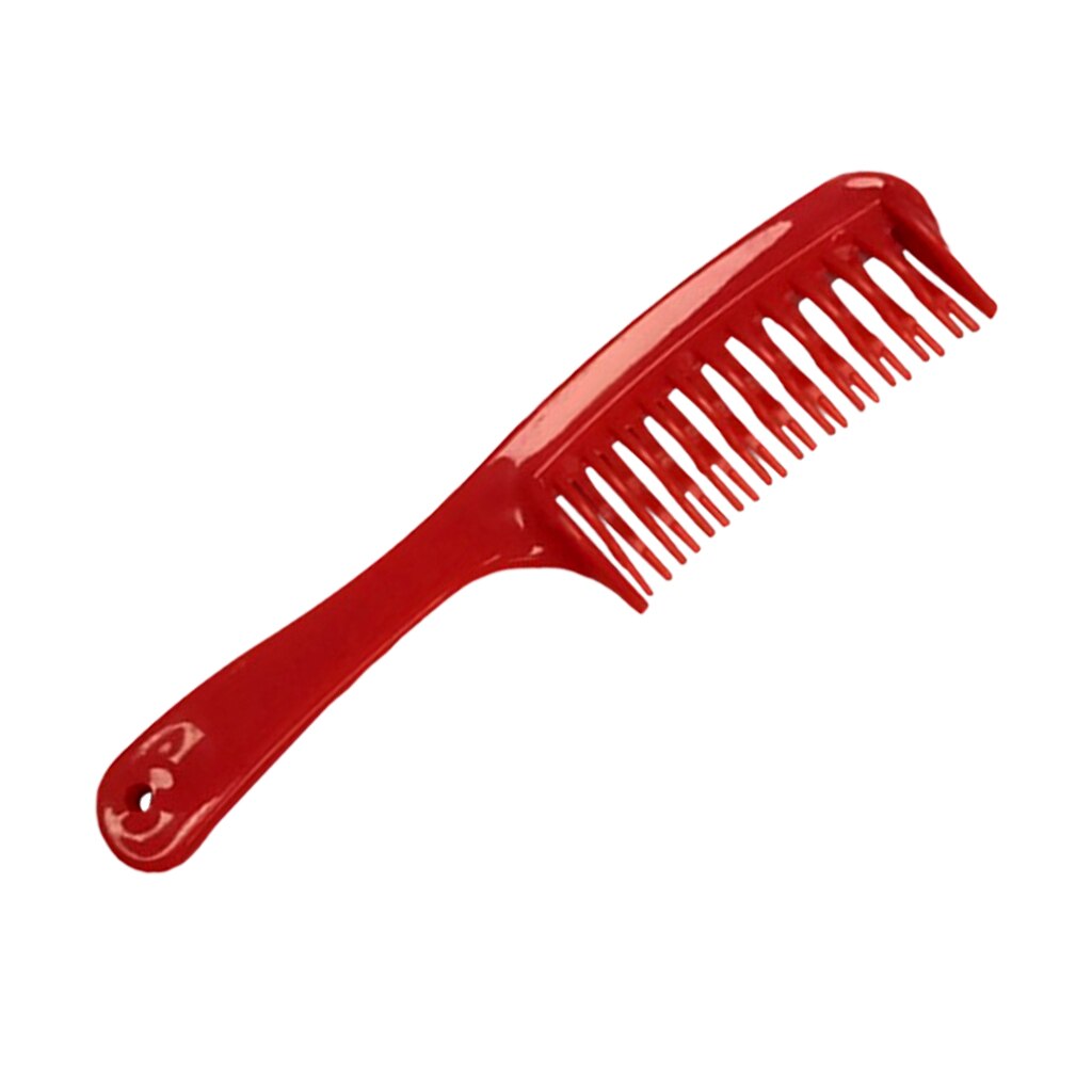 Double Row Tooth Detangler Hair Comb Shampoo Comb With Handle for Long Curly Wet Hair For Pet Women Hair Comb: Red