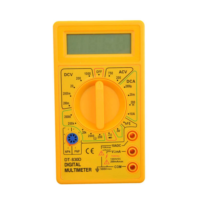 Multimeter tester håndvoltmeter måler strøm modstand temperatur meter lcd digital ac/dc amperemeter testledning sonde