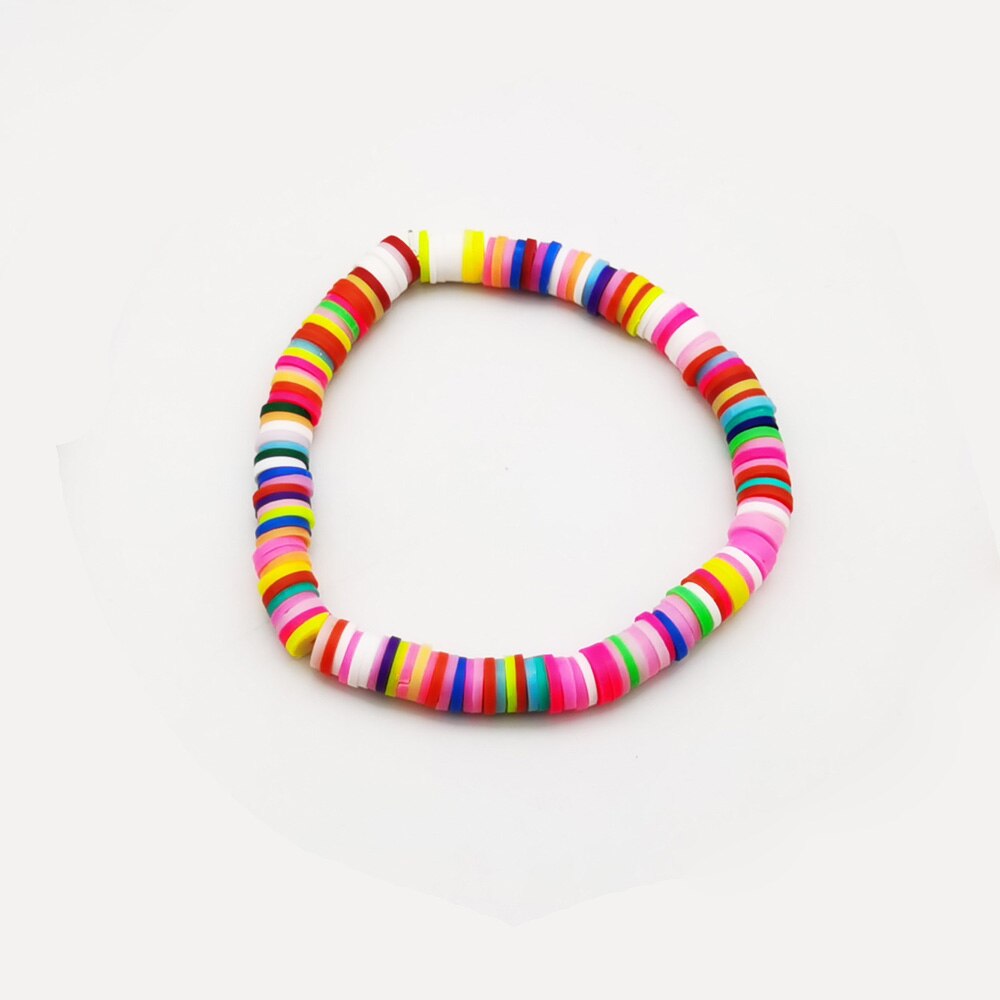 Bohème perle extensible Bracelet plage coloré polymère argile Heshi perle Bracelet à breloques femmes: multicolor