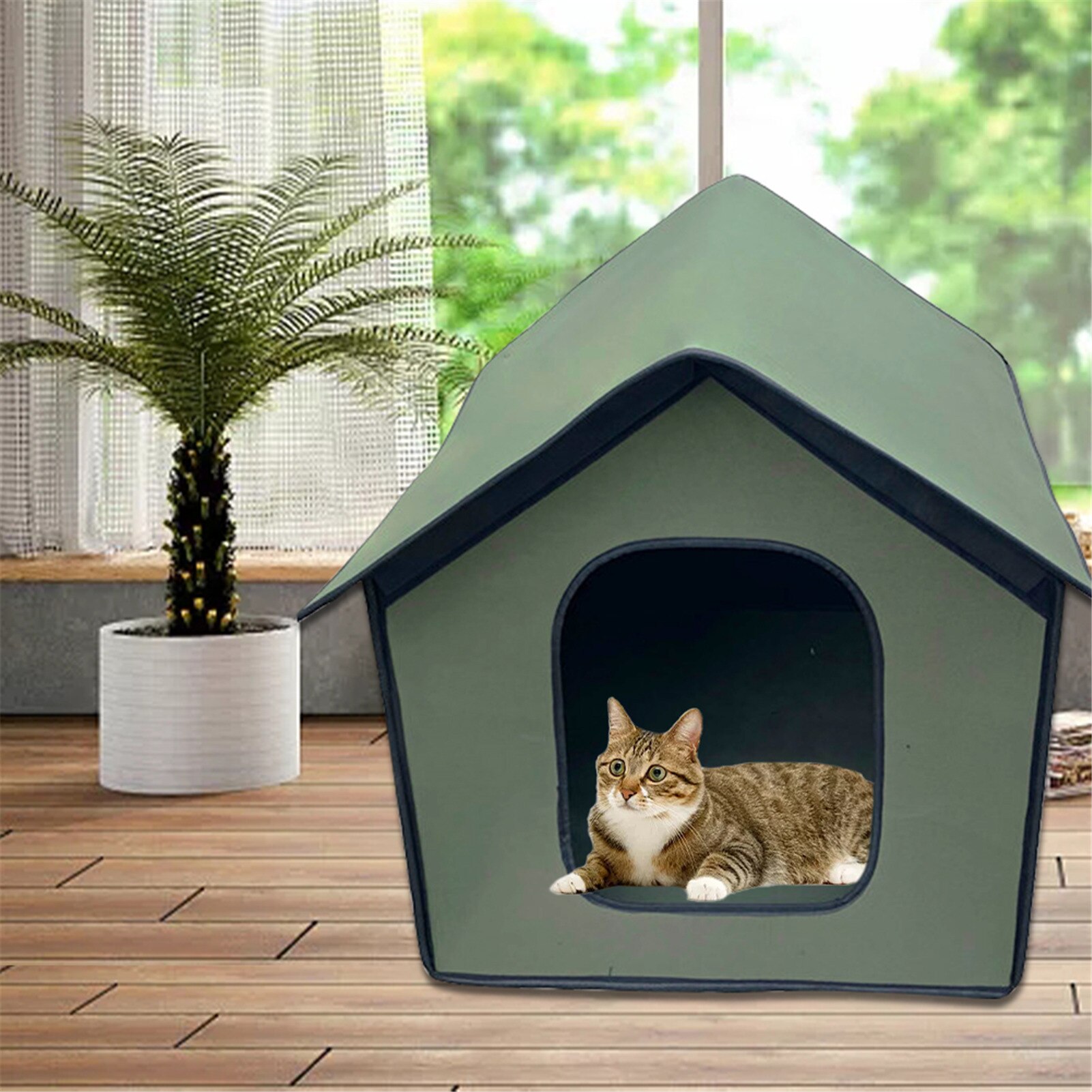 Pet Outdoor House Waterproof Weatherproof Cat House Foldable Pet Shelter for Pets