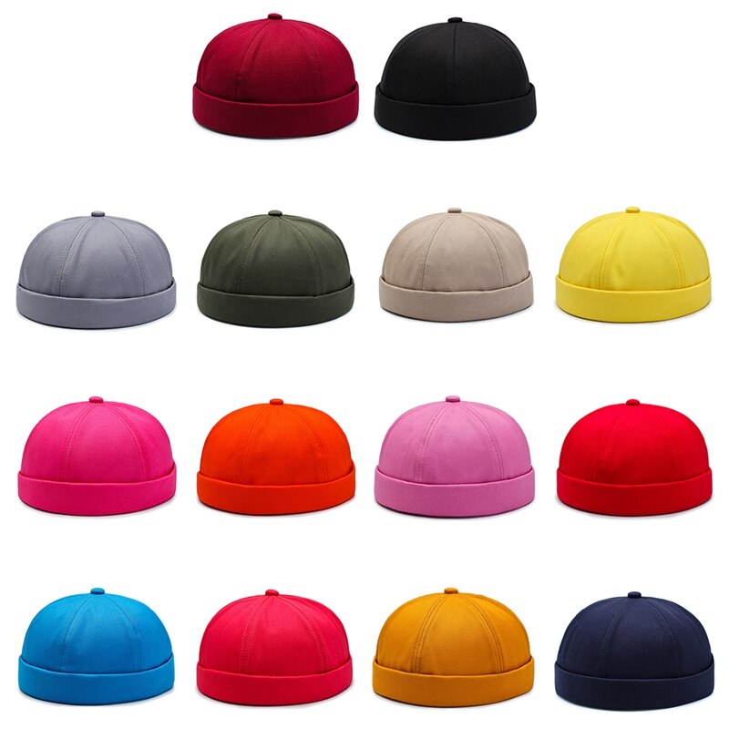 Hot! Beanie Men Women Retro Brimless Portable Adjustable Hip Hop Hat Skull Cap Solid Color Wonderful Gift