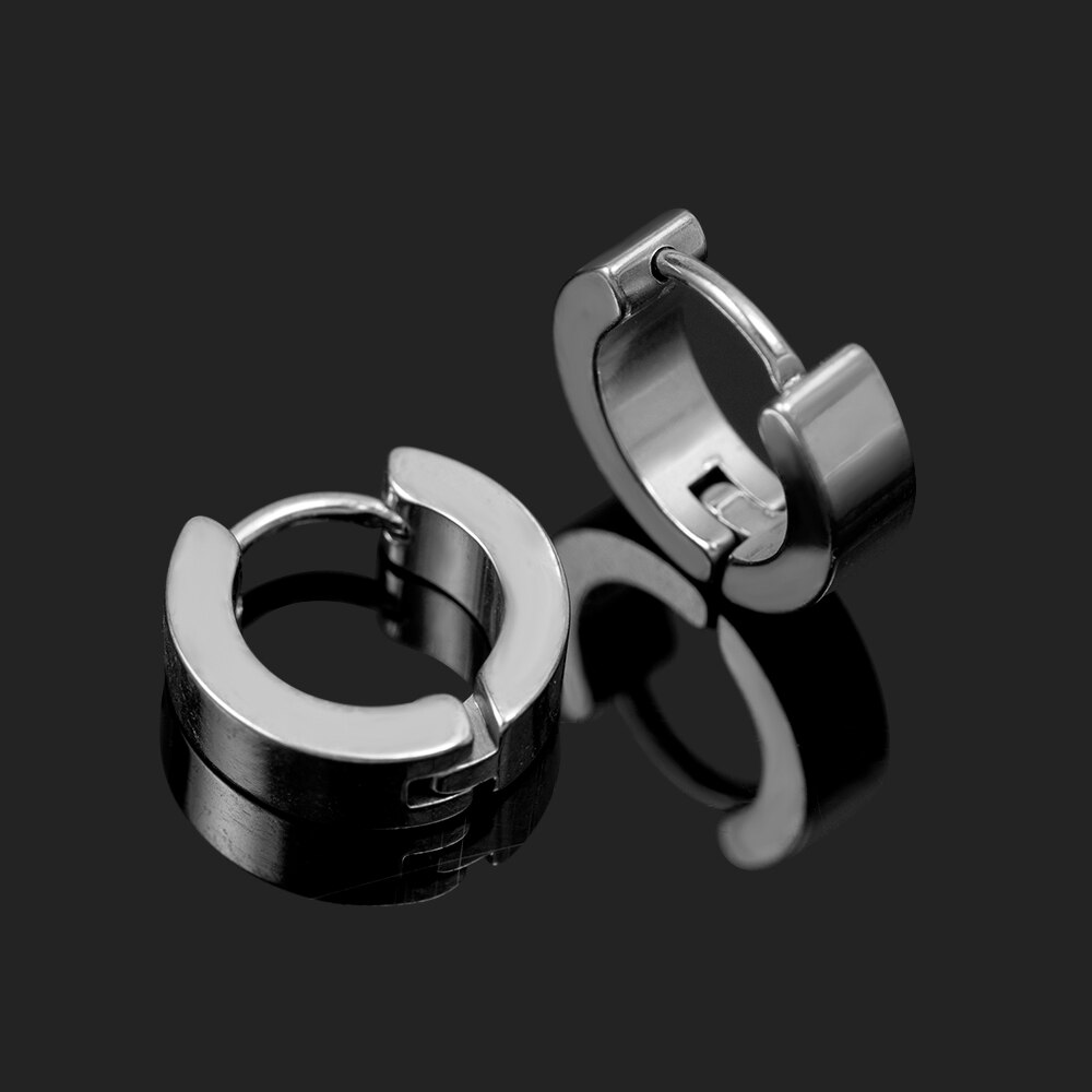 1 par de pendientes antialérgicos de acero de titanio, pendientes Punk Rock, joyería de para hombres y mujeres, pendientes redondos de círculo pequeño