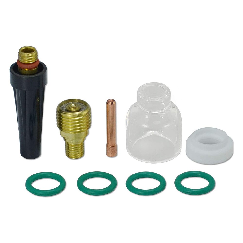 9pcs TIG Gas Lens Collets Body Pyrex Glass Cup TIG Insulators Cup Gaskets，Medium Back Cup Assorted kit TIG Welding Torch: Pyrex Cup 5 9pcs