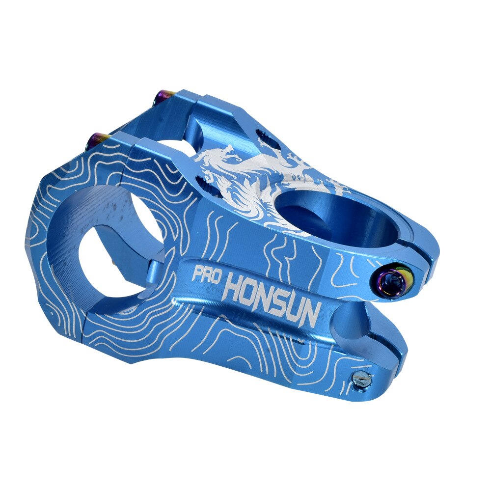 Farverig xc am mtb cykelstyr frempind cykel kort frempind 0 graders mountainbike styr frempind 31.8*45mm regnbue cykel frempind