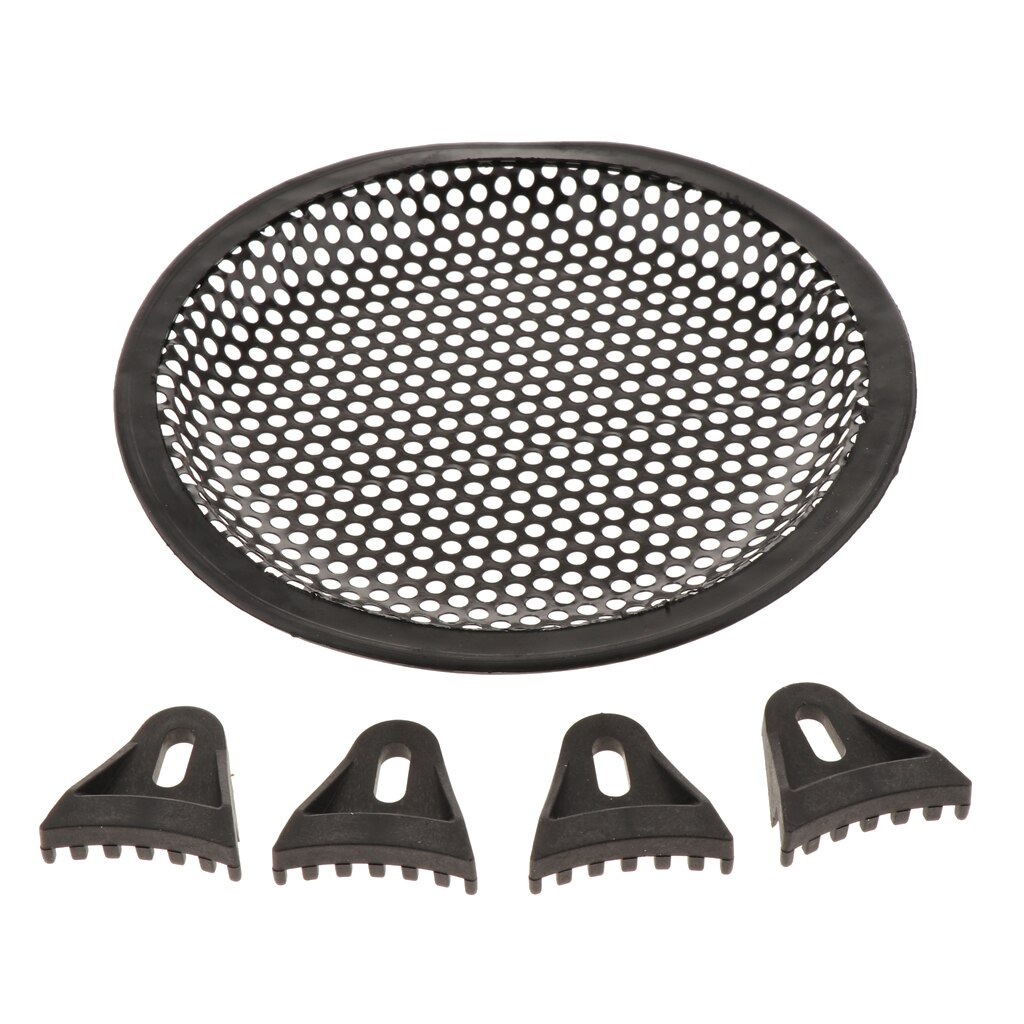 1 Pc Speaker Grills Cover Case Zwart Met 4 Stuks Schroeven En 4 Pcs Fix Houders Voor 6 Inch Buitenste