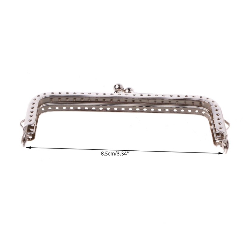 Thinkthendo kvinder metalramme kys lås bue 8.5cm håndtag til håndtaske syning huller clutch mønt pung taske tilbehør