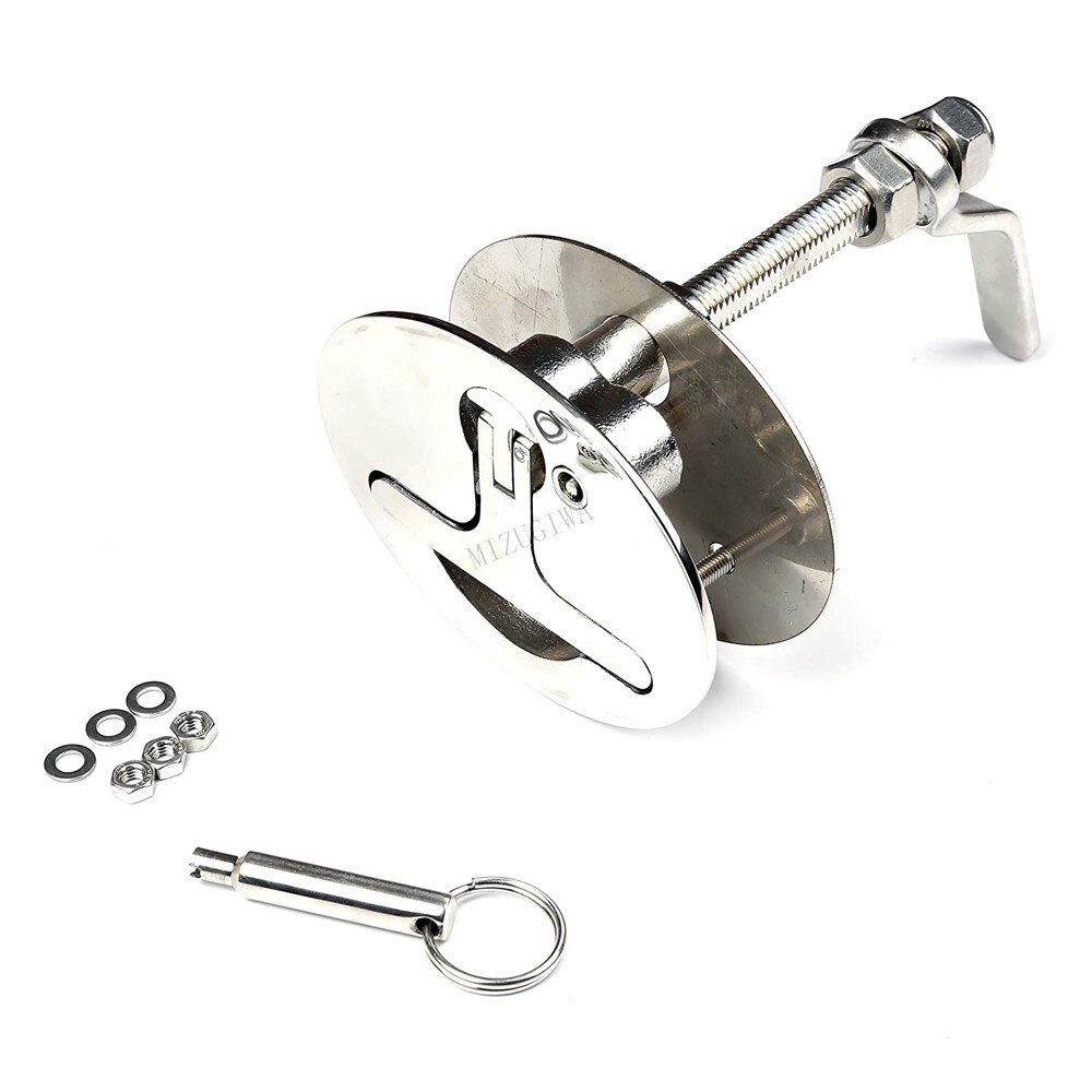 Boat Cam Latch Oldschool T-Handle Locking Latch Marine Stainless Steel W/Back Plate Fasteners
