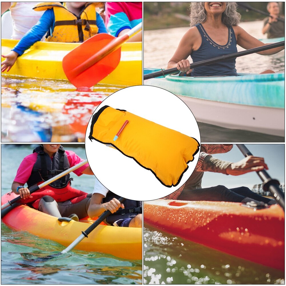 Inflatable Kayak Canoe Buoyancy Float Paddle Bag Floating Rescue Self-Rescue Kayak Buoyancy Paddle Bag Yellow