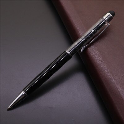 10 stücke Kreative Stylus Touch Pen kristall 0,7mm Kugelschreiber für Schreiben Schreibwaren Büro Schule Schwarz refill 2 in einem: black