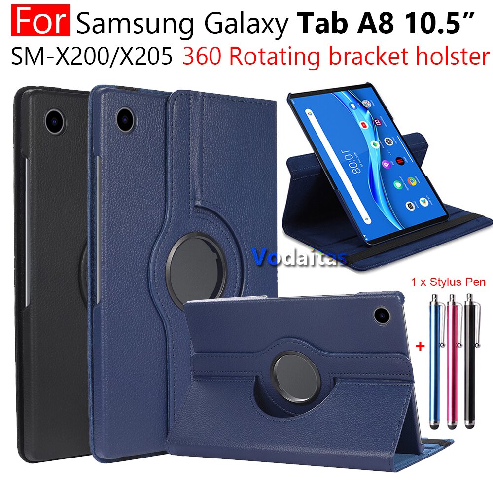Voor Samsung Galaxy Tab A8 10.5 360 Roterende Flip Pu Leather Case Voor Samsung Galaxy Tab A8 X200 SM-X205 10.5 Case