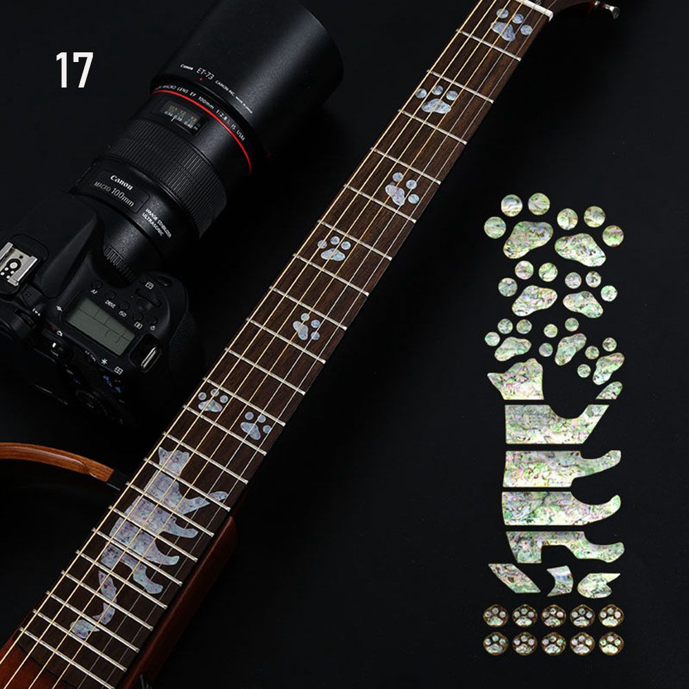 Instrument Decoraties Elektrische Gitaar Onderdelen Ultra Dunne Stickers Cross Inlay Stickers Toets Sticker Guitarra Accessoires: Marineblauw