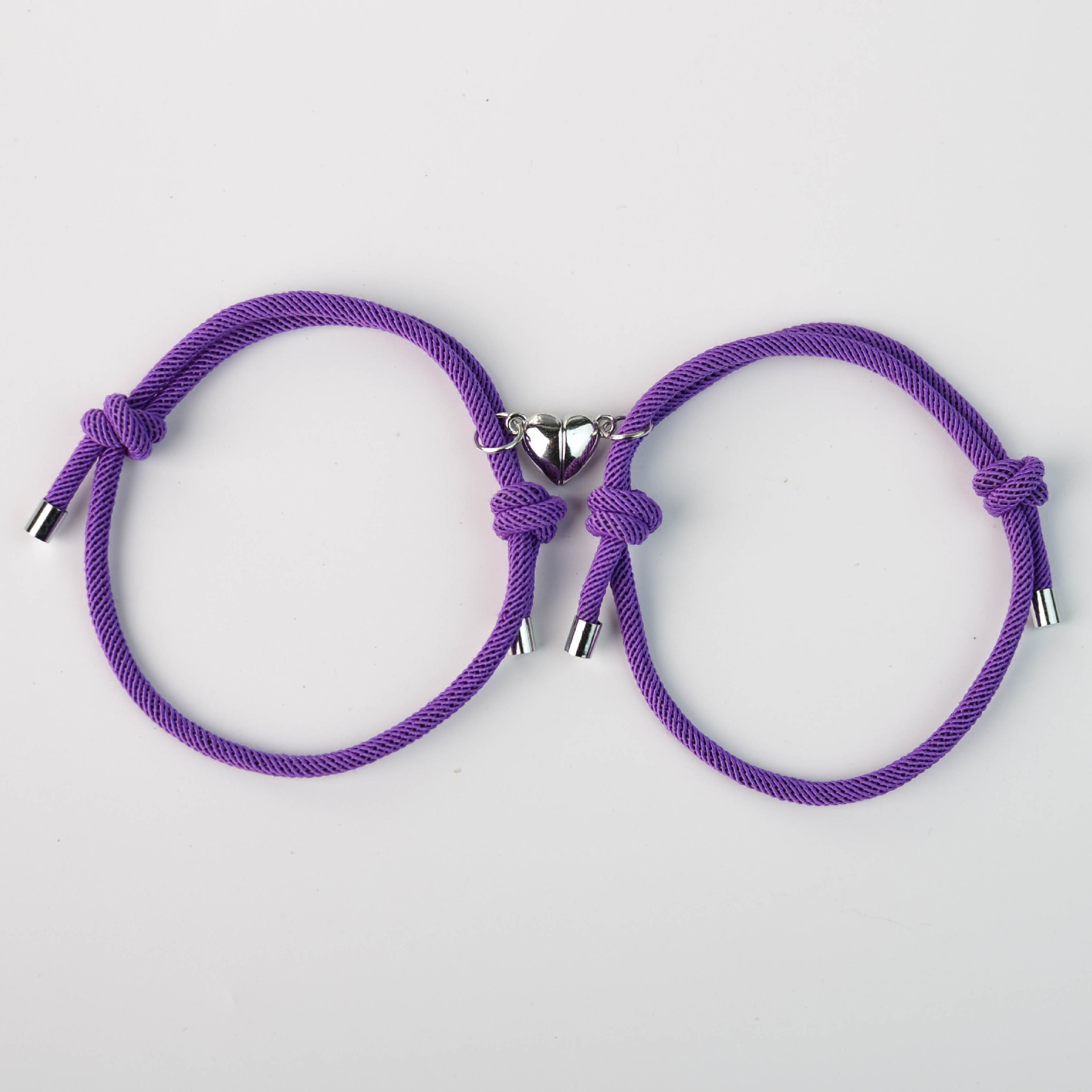 2 uds pulsera magnética pulsera magnética pareja cerradura corazón pulsera magnética cuerda trenzada ajustable pulsera de amistad para dos: Verde oscuro