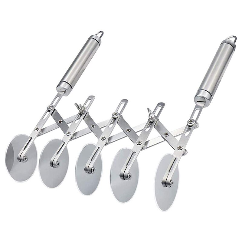 Pastry Cutter 5 Wheel Dough Cutter and Dual Fluted Ravioli Cutter Wheel/Pizza Cutter Wheel Versatile Brownie Cutter: Default Title