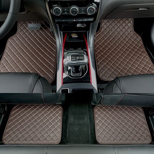 Universele auto vloermatten voor auto's, antislipmat, rode zwarte grijze koffie auto vloermatten, auto styling interieur auto vloermatten: Koffie