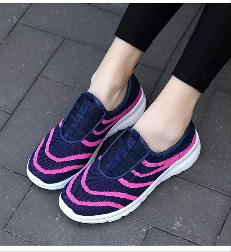 Casual Slip on Sneakers Women's Tennis Shoes Lightweight Athletic Sport Shoes: deep blue / 38