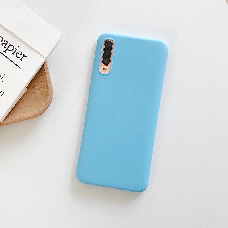 Funda de teléfono para Samsung Galaxy A30s, bonita funda negra mate de silicona para Coque Samsung A 30 s A30s A 30 s: sky blue