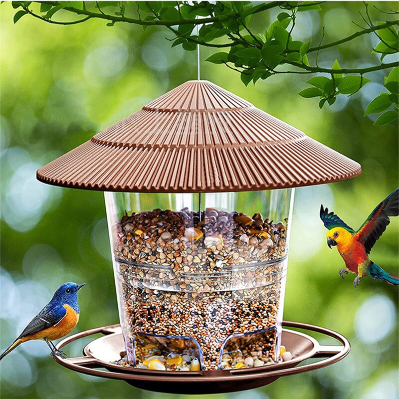 Vogelvoeder Automatisch voetvoedingshulpmiddel Vogelvoeder voor buiten Hangende moer Voeden Dispenserhouder voor meerdere gaten Voedselcontainer