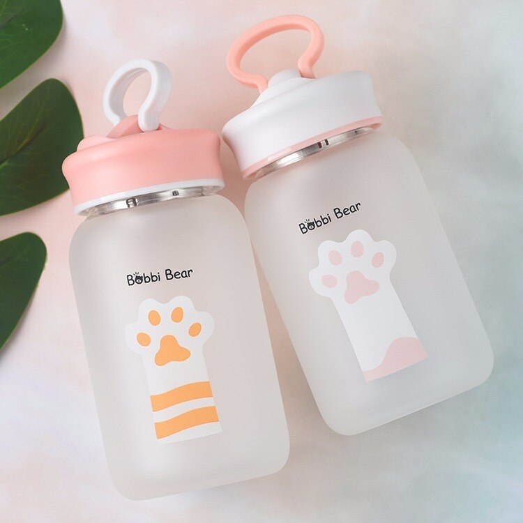 Botella de agua de silicona con forma de pata de gato, vasos bonitos, respetuosos con el medio ambiente