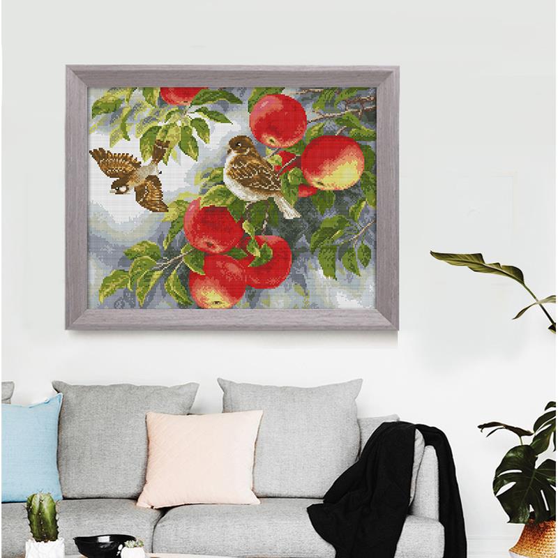 ZoraYorce Kreuzstich Kit 40x40cm Mit Bio-Baumwollgarn - 14CT Stickpackung Für Weihnachtsmotive