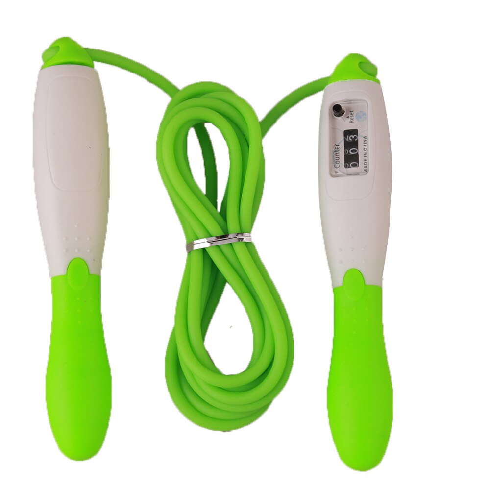 Adjustable Fast Speed Jump Ropes With Counter Sports Fitness Crossfit Counting Jump Skip Rope Skipping Wire Calories: Green