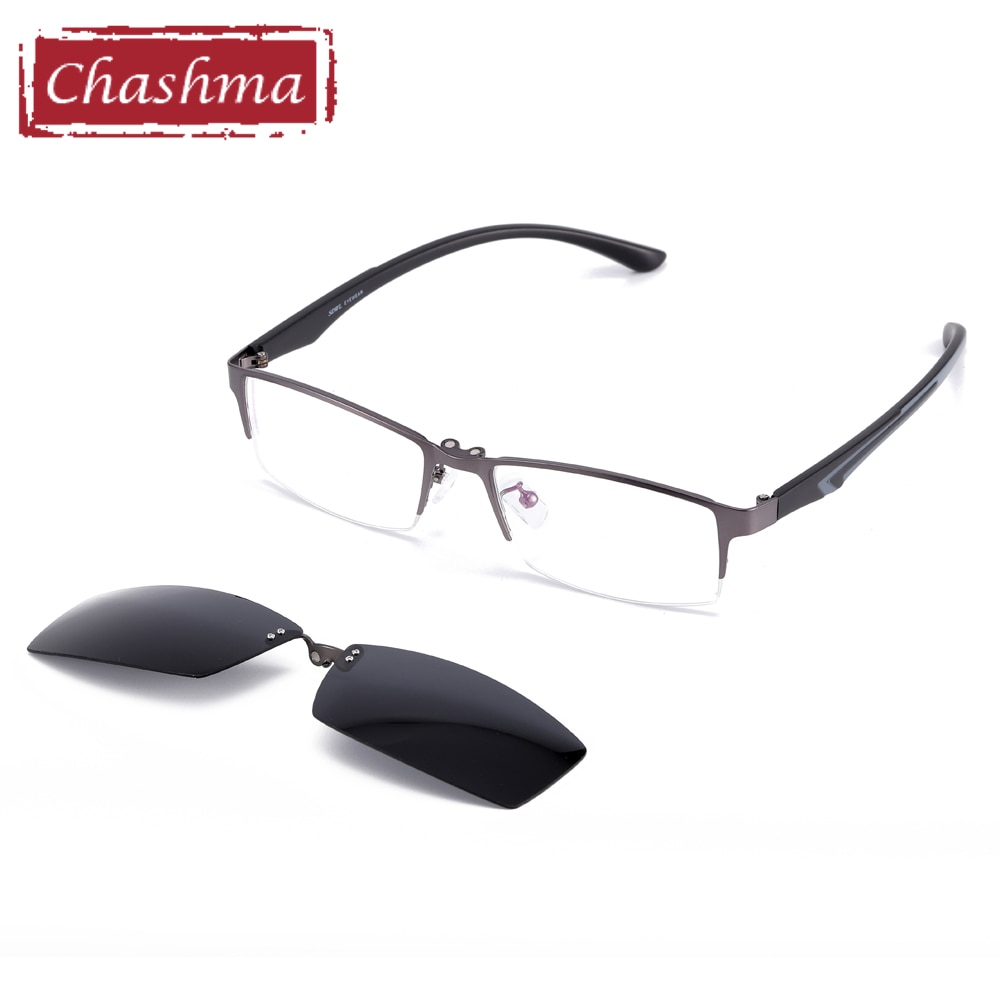 Clip imán gafas polarizadas lentes con marco medio de gafas de sol para hombres deporte estilo gafas