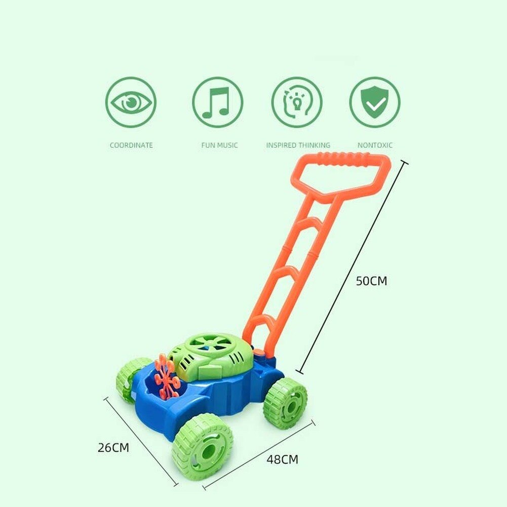 Children's Hand Push Bubble Car Bubble Lawn Mower Outdoor Toy Walker Push Toys for Kids Summer Toy for Children