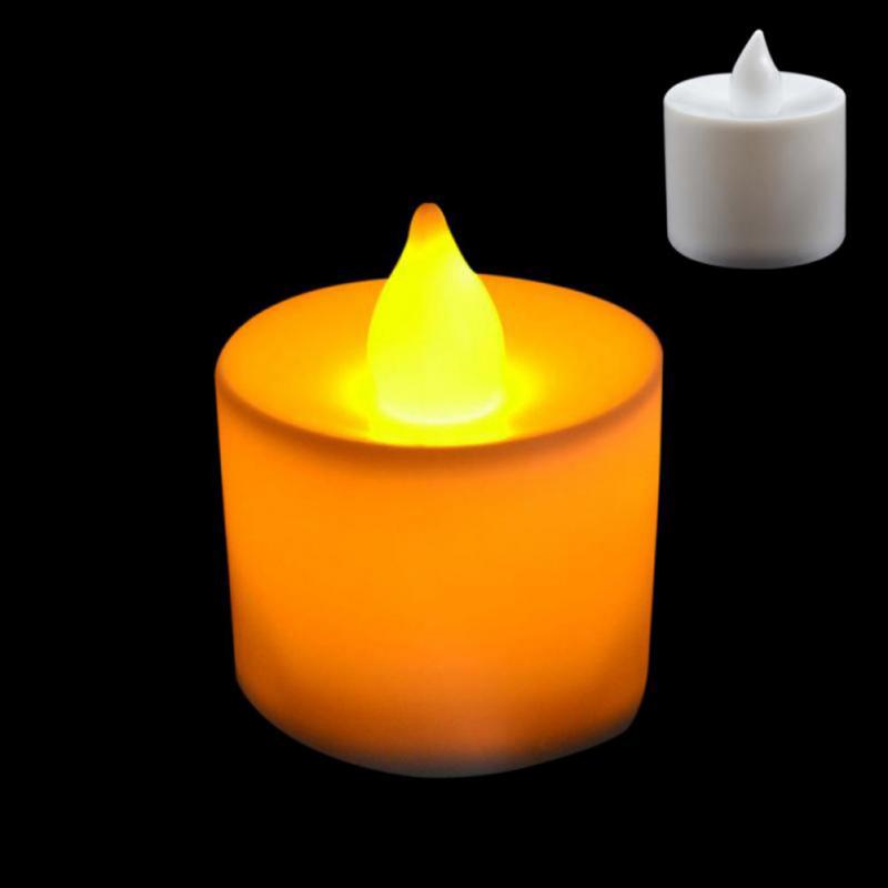 LED Candle Multicolor Lamp Simulation Color Flame Tea Light Candles Home Birthday Party Wedding Decoration Candles: yellow