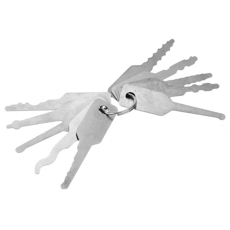 10Pcs/Set Stainless Jiggler And Keys Dual Sided Car Unlock Lock Open Repair Accessories Tool Kit