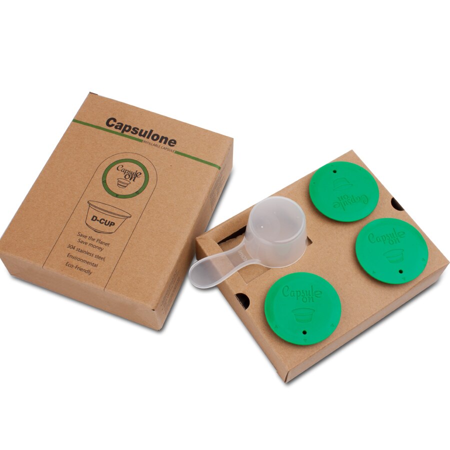 Capsulone/STAINLESS STEEL Metal capsule pod Compatible with dolce gusto Machine Refillable Reusable capsule and tamper: 3pcs  capsules