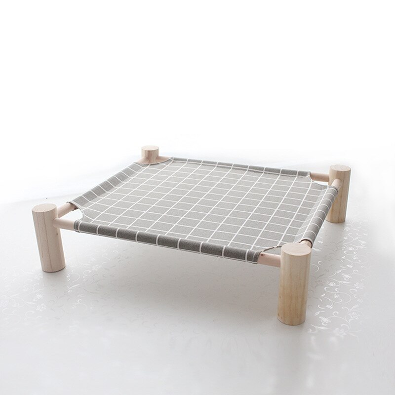 Elevated Cat Bed House Cat Hammocks Comfortable Kitten Puppy Cushion Mat Wood Canvas Cat Lounge Bed Summer Pet Sleeping Supplies: 3