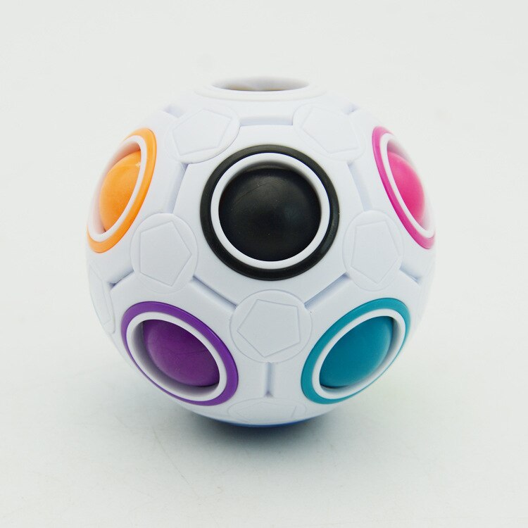 Antistress Cube Rainbow Bal Puzzels Voetbal Magische Kubus Educatief Fidget Speelgoed Voor Kinderen Adult Kids Stress Reliever Speelgoed: WHITE