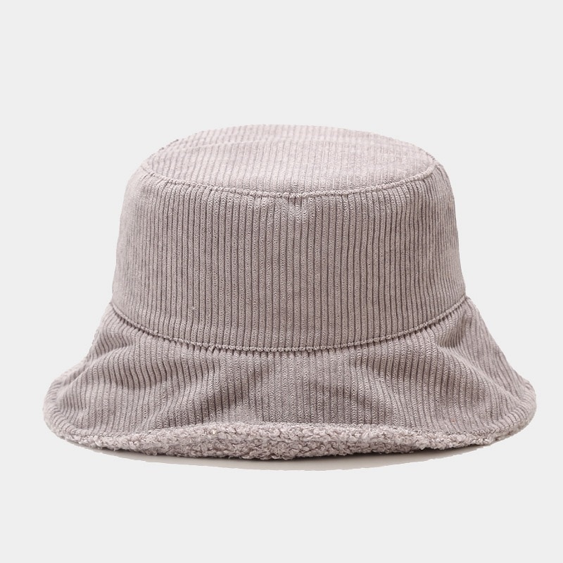 Foldbart efterår vinter spand hatte kvinder varm corduroy fisker kasket dobbeltsidet håndvask hat solid vindtæt flad top cap capeau