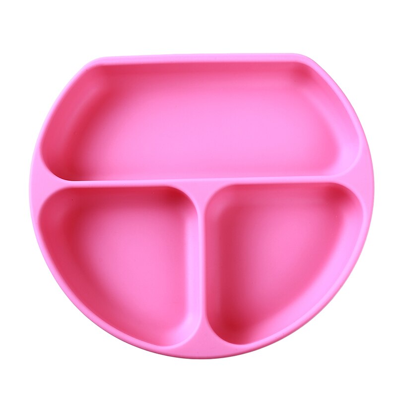 Baby Dishes Children's Section Smiling Silicone Plate With Suction Cup Strong Sticky Divided Silicone Food Plate