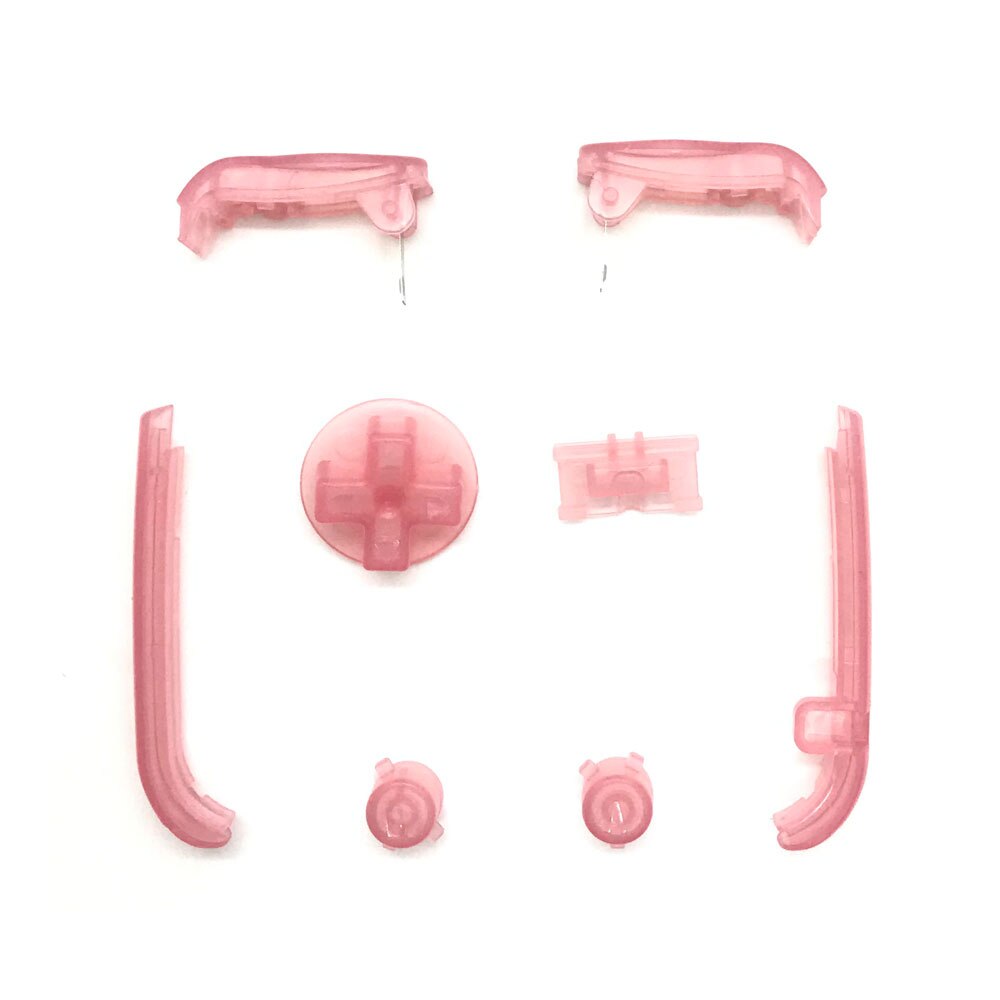 Neue L R Tasten Sets für GBA Tasten Tastaturen Sets mit AB D Pads Power ON OFF Tasten für Gameboy voraus Rahmen Shell Fall Abdeckung: Clear Pink