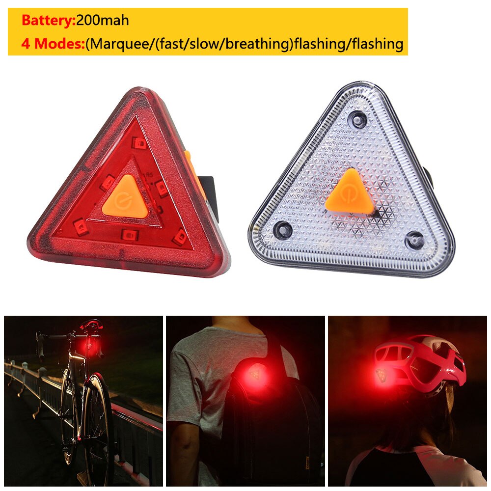 2PCS Mini Bike Light Waterproof MTB Riding Lamp White Light Front Bicycle Headlight with Red Warning Taillight: D