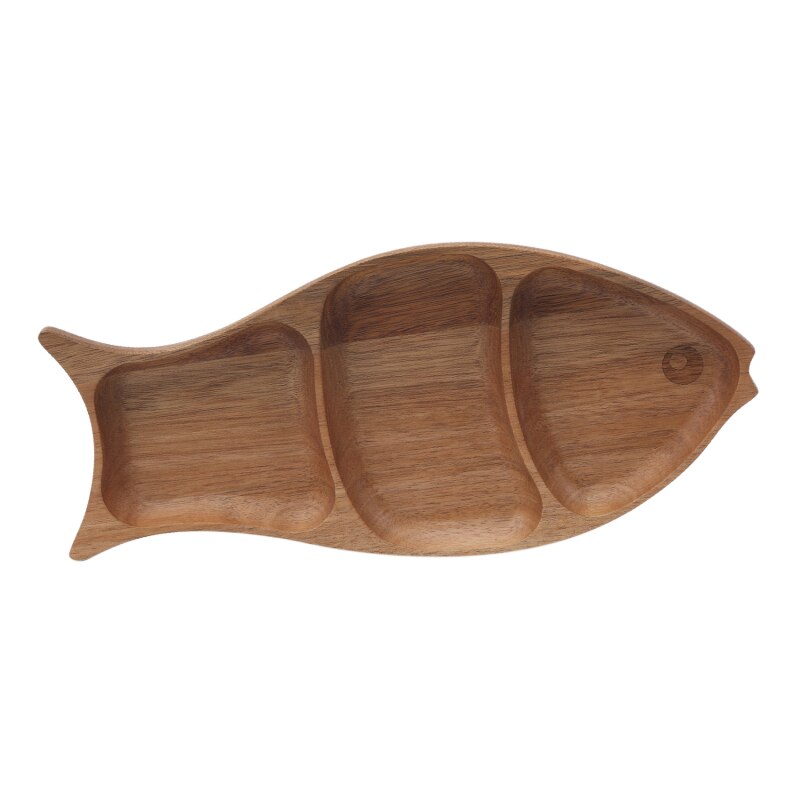 Opbevaringsbakke displayplader massivt træ mad tallerken frugt snack retter gryder bund middag tallerken bordvarer 3 stil: Fiskformet a