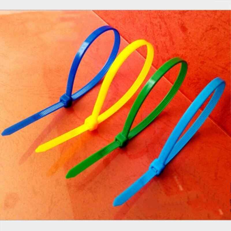 100 stk / farverig standard selvlåsende reb plast nylon kabelbindere wire lynlås selvlåsende plast wire lynlåse