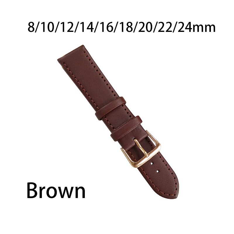 Lederen Horlogebanden Horloge Accessoires Bruin Kleur Horloge Riem Vervanging Diy Handgemaakte Gesp Band Strap: Brown / 24mm