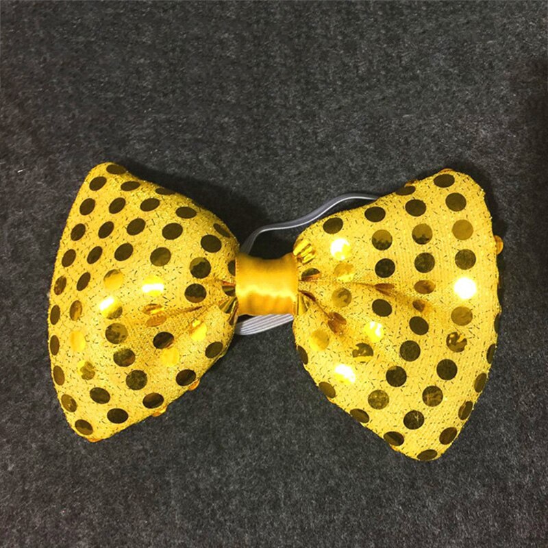 Męskie Bowtie migające oświetlenie LED Up cekiny krawat klub Bar Xmas Party kobiety krawat krawaty ślubne świecący prezent 2022 dekoracje świąteczne: A-14
