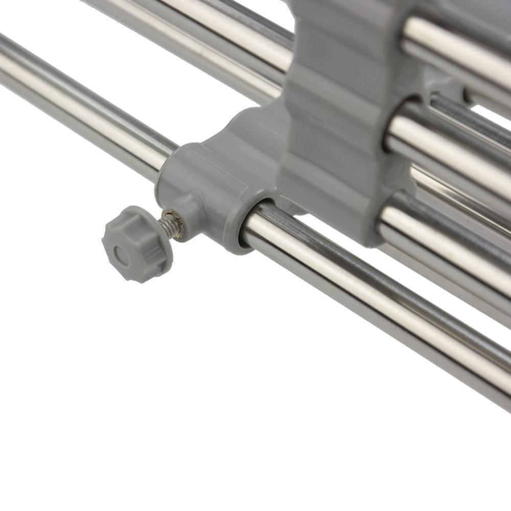 Stainless Steel Adjustable Telescopic Kitchen Over Sink Dish Drying Rack Insert Storage Organizer Fruit Vegetable Tray Drainer