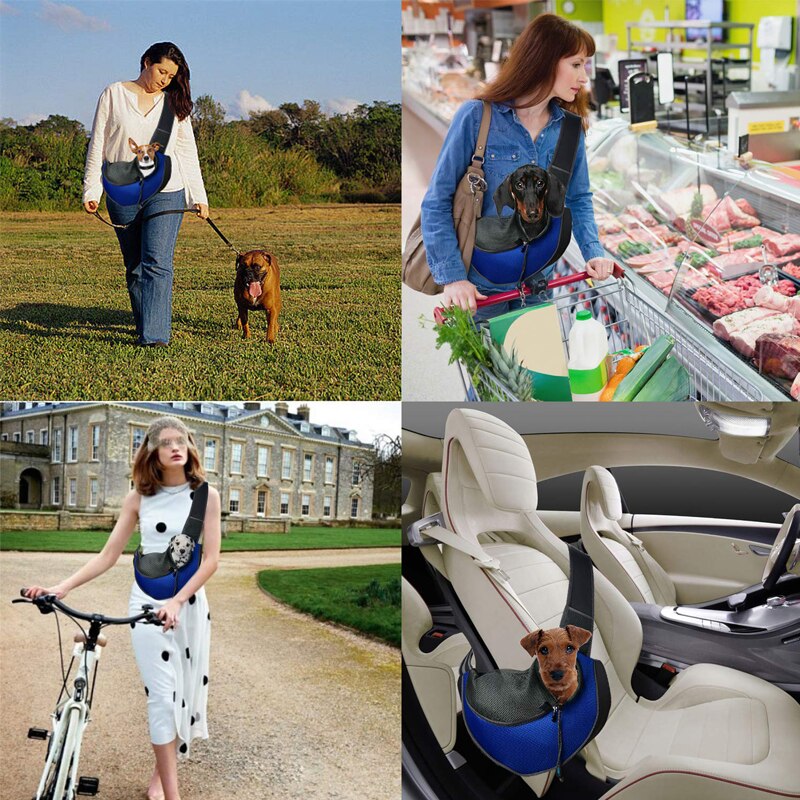 Sac fourre-tout de sac à main de transporteur de chiot d'animal de compagnie S/M sac à bandoulière extérieur de chien de voyage maille Oxford confort simple léger commode