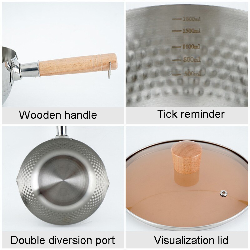 Stainless Steel Cast Iron Cooking Pot Set Mini Non Stick Egg Pan Japanese Kitchen Hotpot Ramen Soup Pot Korean Cookware