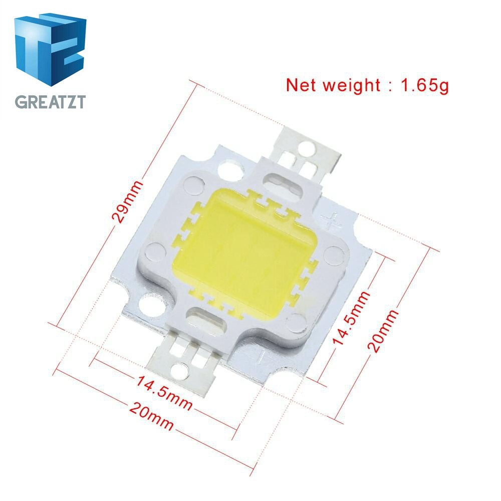 10 pçs/lote 10W LED Chip Bulb 10w conduziu a Lâmpada de Luz 900lm Branco/warm white High Power 20 * 48mli Chip para lâmpada de inundação