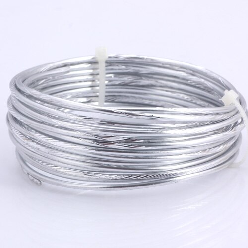 1M/5M lot 2.0mm Various Patterns Aluminum wire gold/silver soft craft versatile metal wire DIY Handmade jewelry making: 2mm Silver  A / 1M