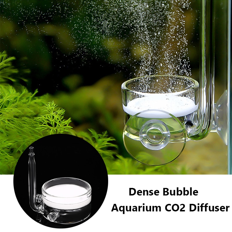 Aquarium CO2 Diffuser Aquarium Glas Aquatic Raffinaderij CO2 Verstuiver Dichte Bubble Water Planten Tank Verstuiver Met Zuignap