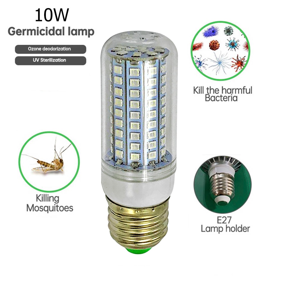 E27 10W 102 Led Uv Kiemdodende Lamp Uvc Ultraviolet Desinfectie Sterilisator Sanitizer Light Corn Bulb Anti Bacteriën Doden Mijt